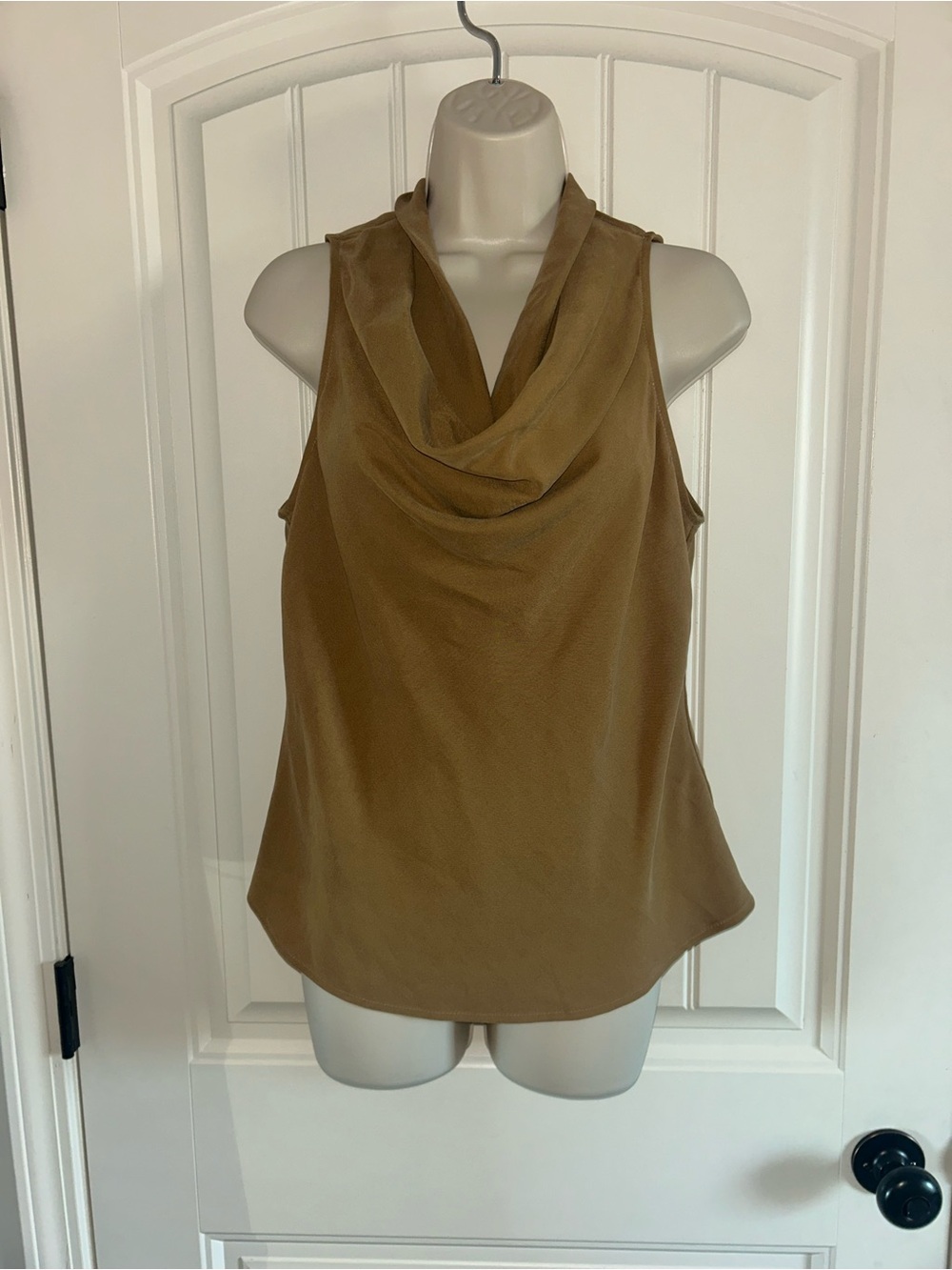 NEW R.G. Kane L.A. Boutique Sleeveless Cowl Neck Camisole in Camel Sz S
